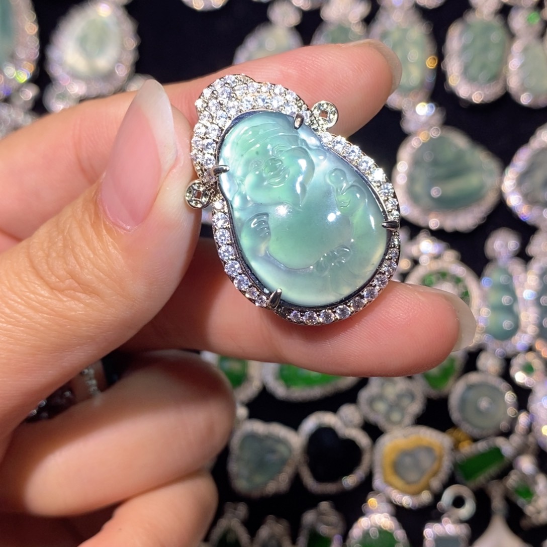 翡翠未镶嵌颈饰天然