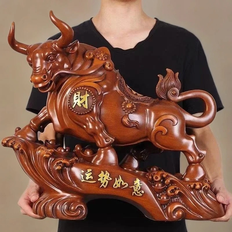 高档客厅家居装饰品牛摆件老板办公室开业乔迁礼物