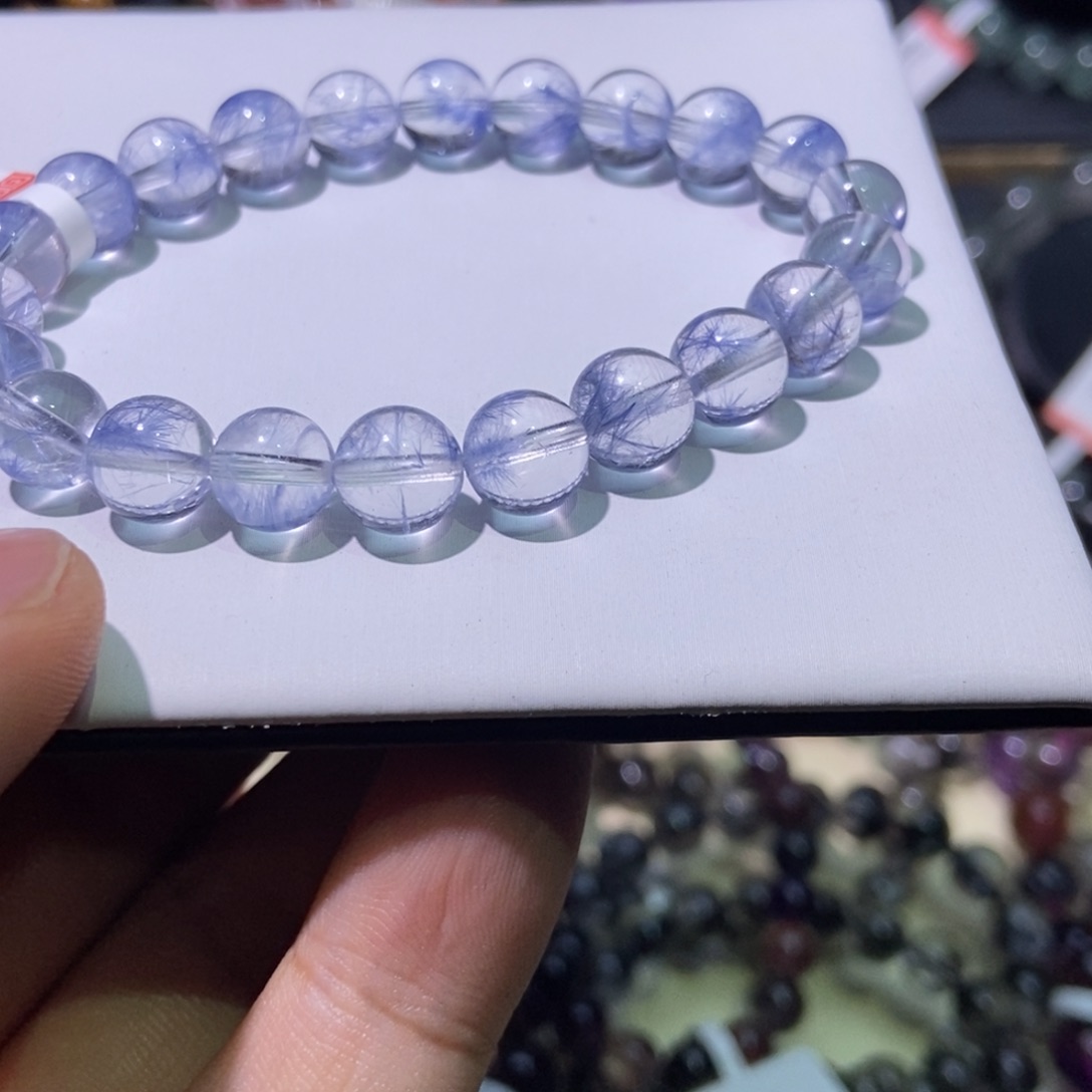 水晶手串未镶嵌蓝线