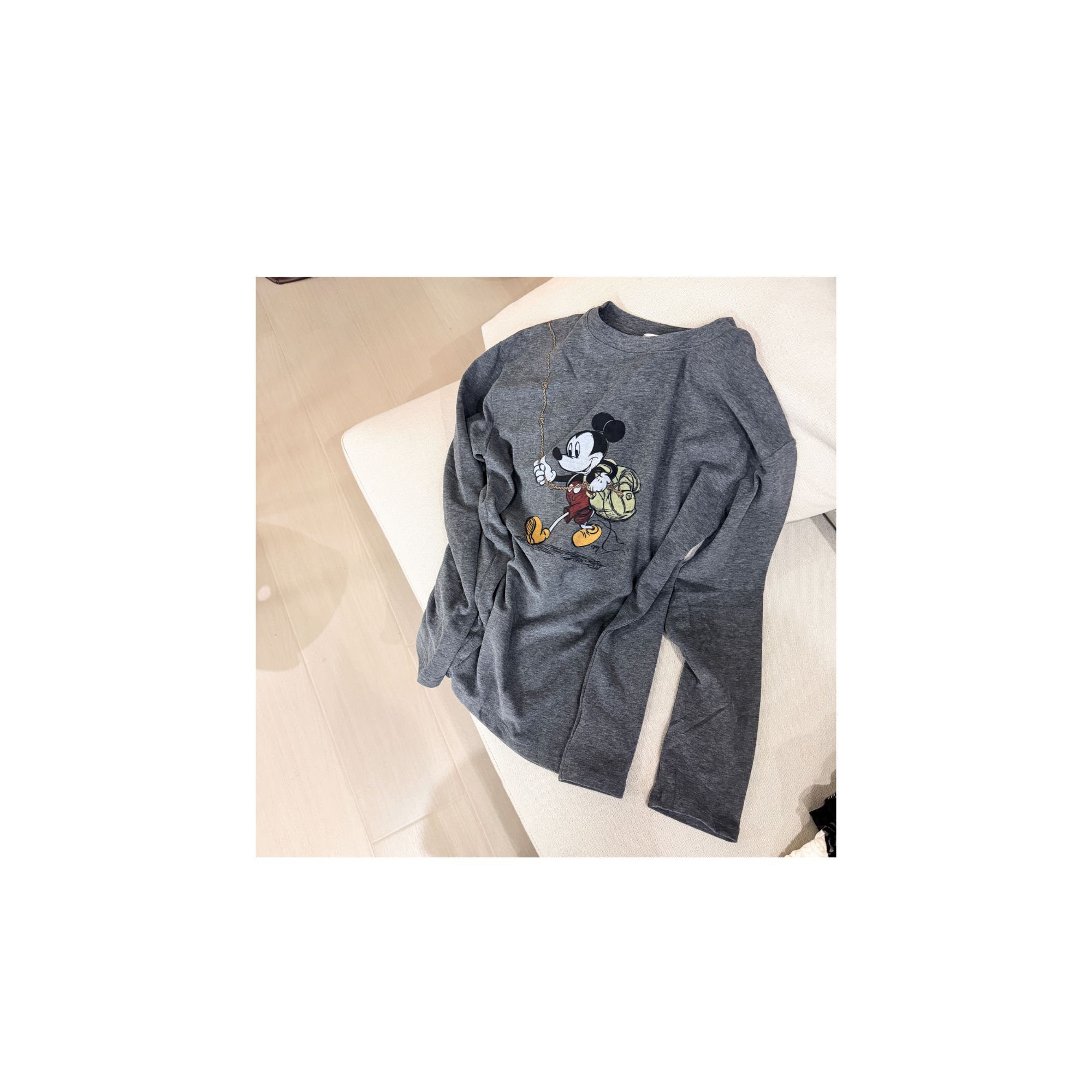 背包米奇糯糯灰色长袖Tee