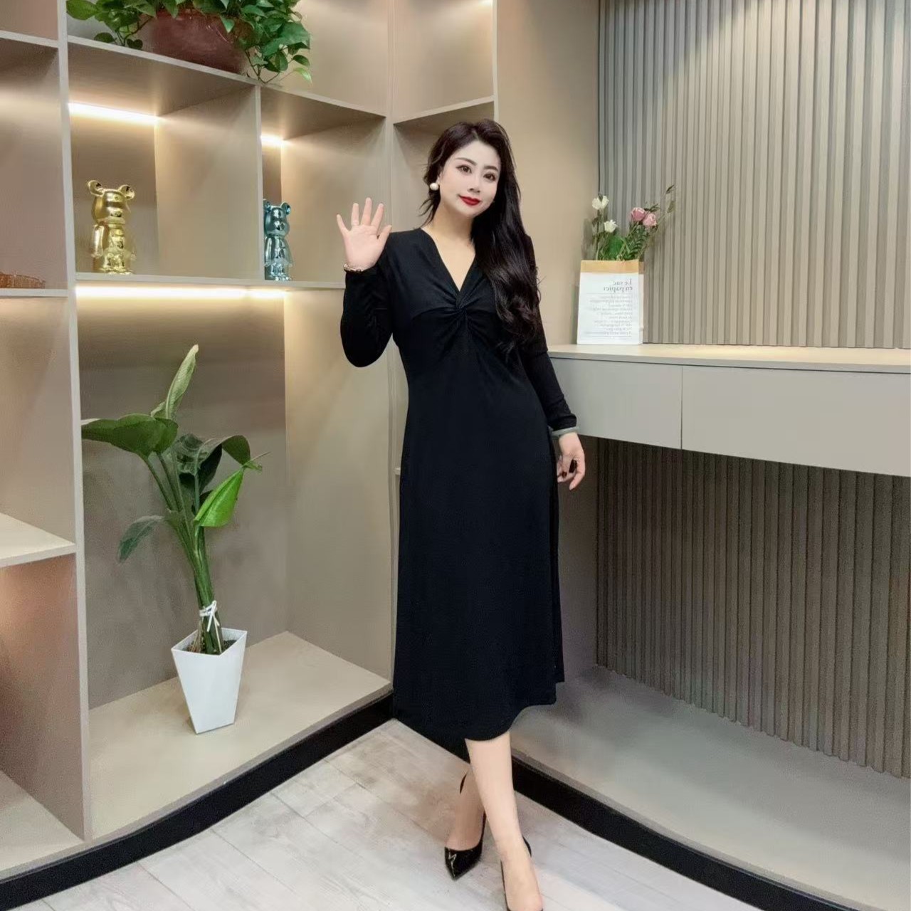 早春洋气连衣裙-酷 3446时尚拧劲潮流显瘦百搭款胖MM大码女装新款