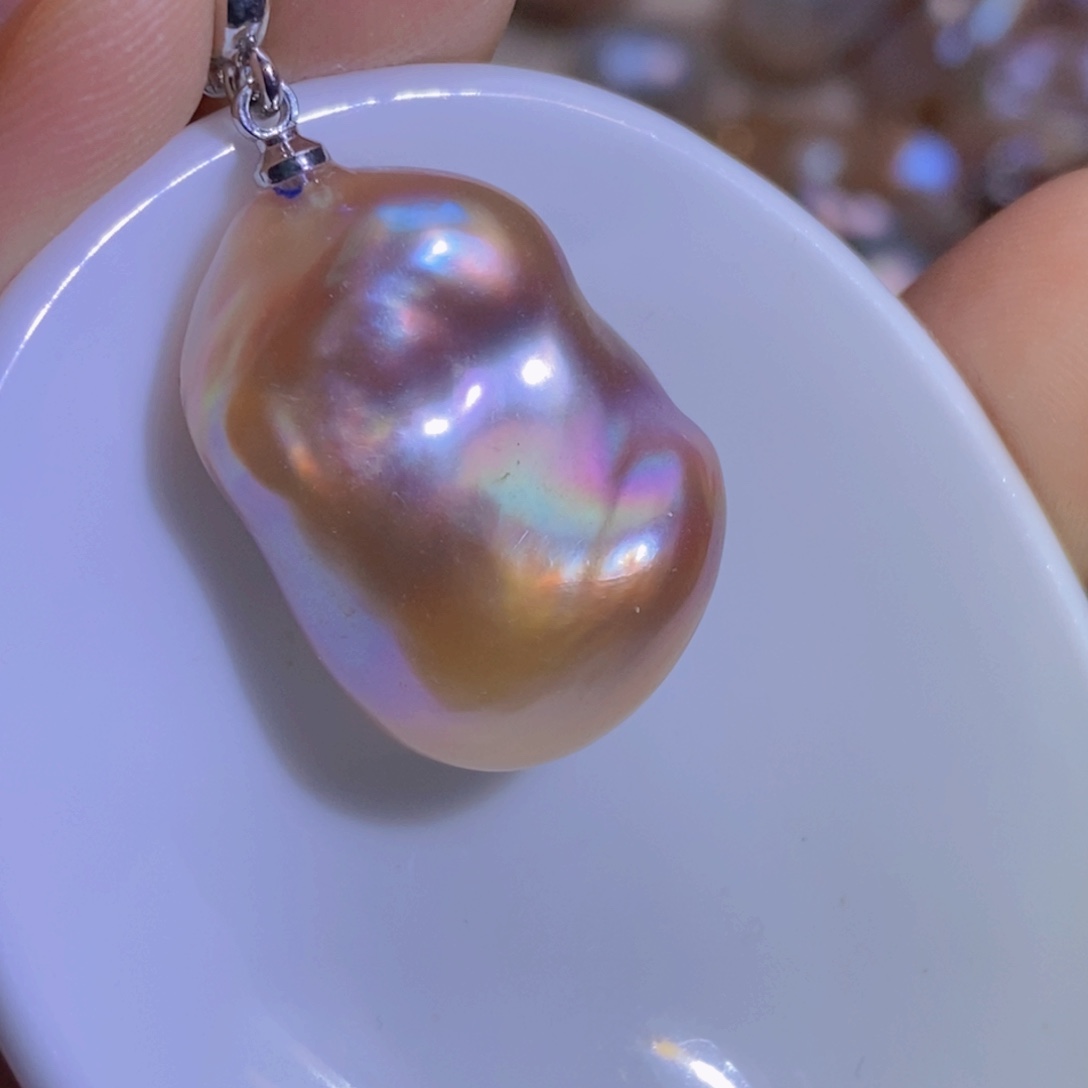 银S925镶嵌淡水珍珠微瑕