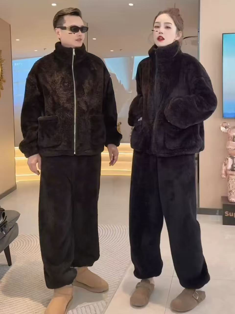 玲家精选11263款号男士珊瑚绒家居服