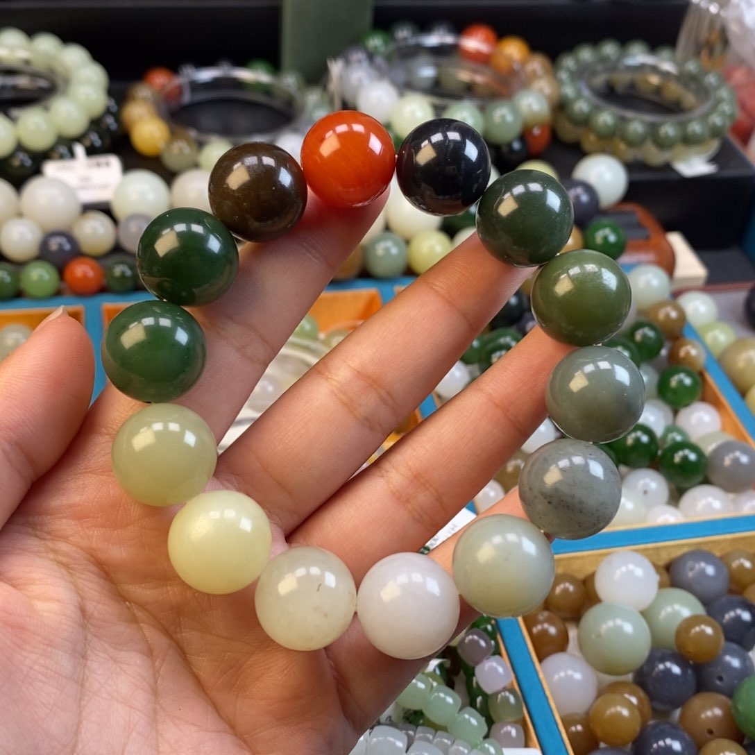 和田玉手串未镶嵌福利多宝手串z 16