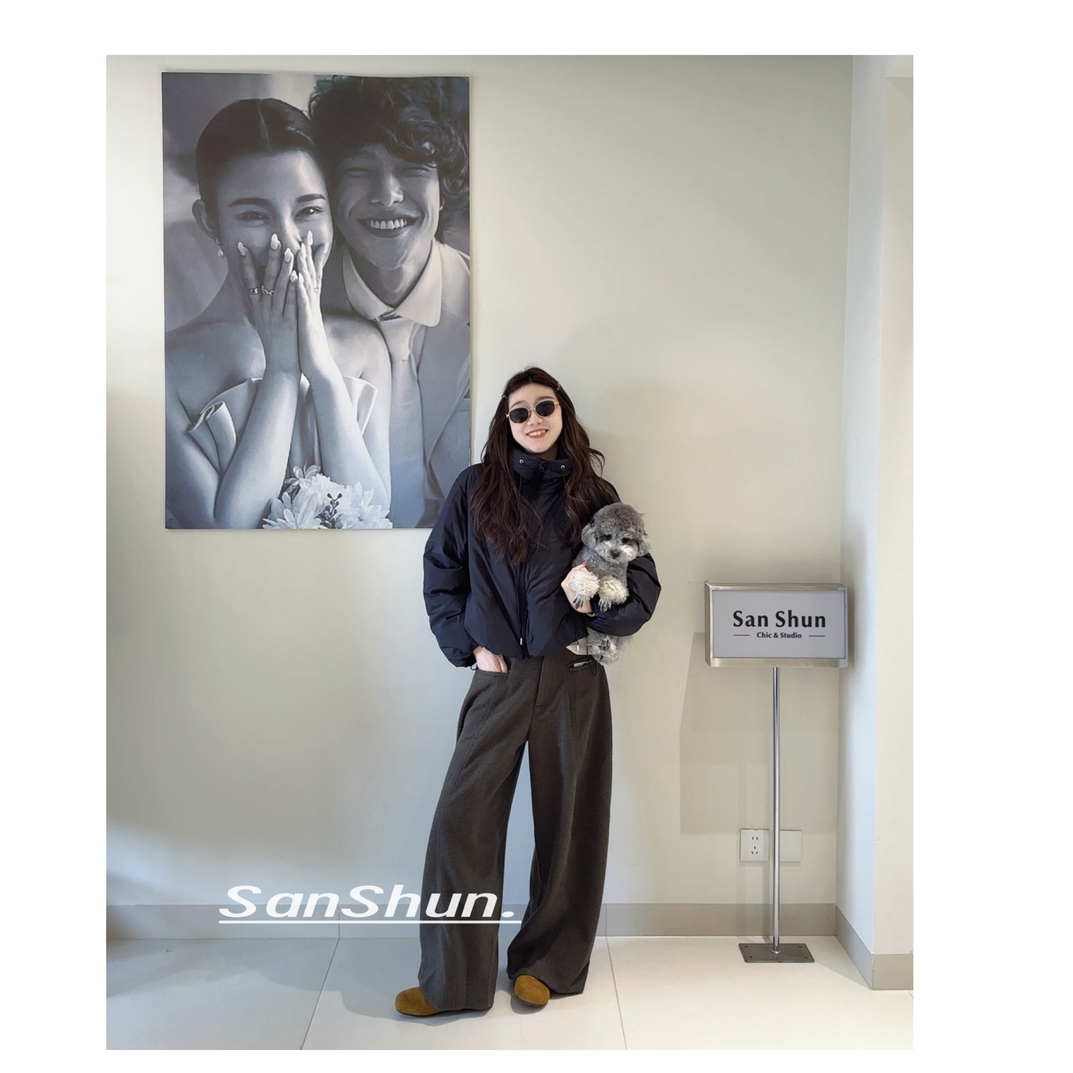 Sanshun-（深冬奶咖）-冬季短款保暖新款白鸭绒加厚羽绒服连帽时尚