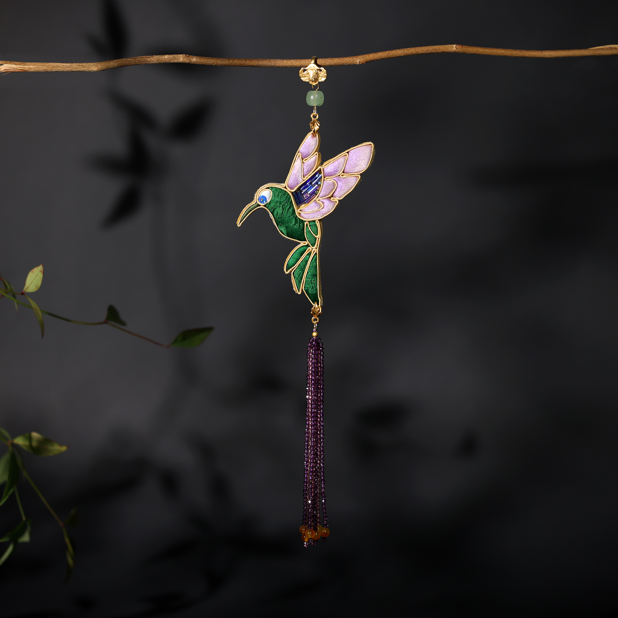 柒禧【翠鸟】非遗盘扣压襟挂件新中式国风旗袍配饰挂饰穿搭冠乐绉