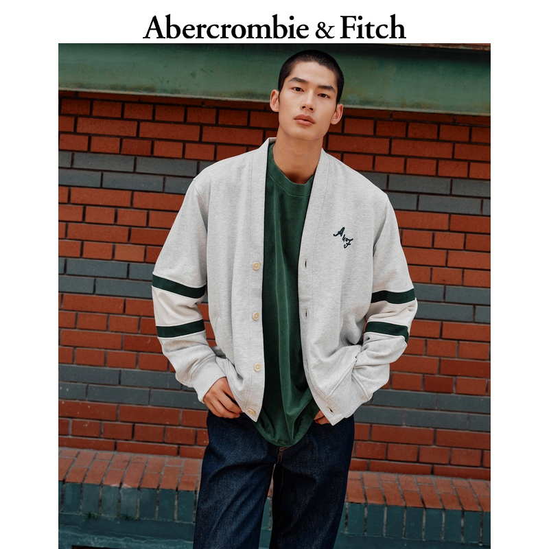 【重磅毛圈布】AF男装25秋冬新款美式宽松V领长袖开衫122-5537