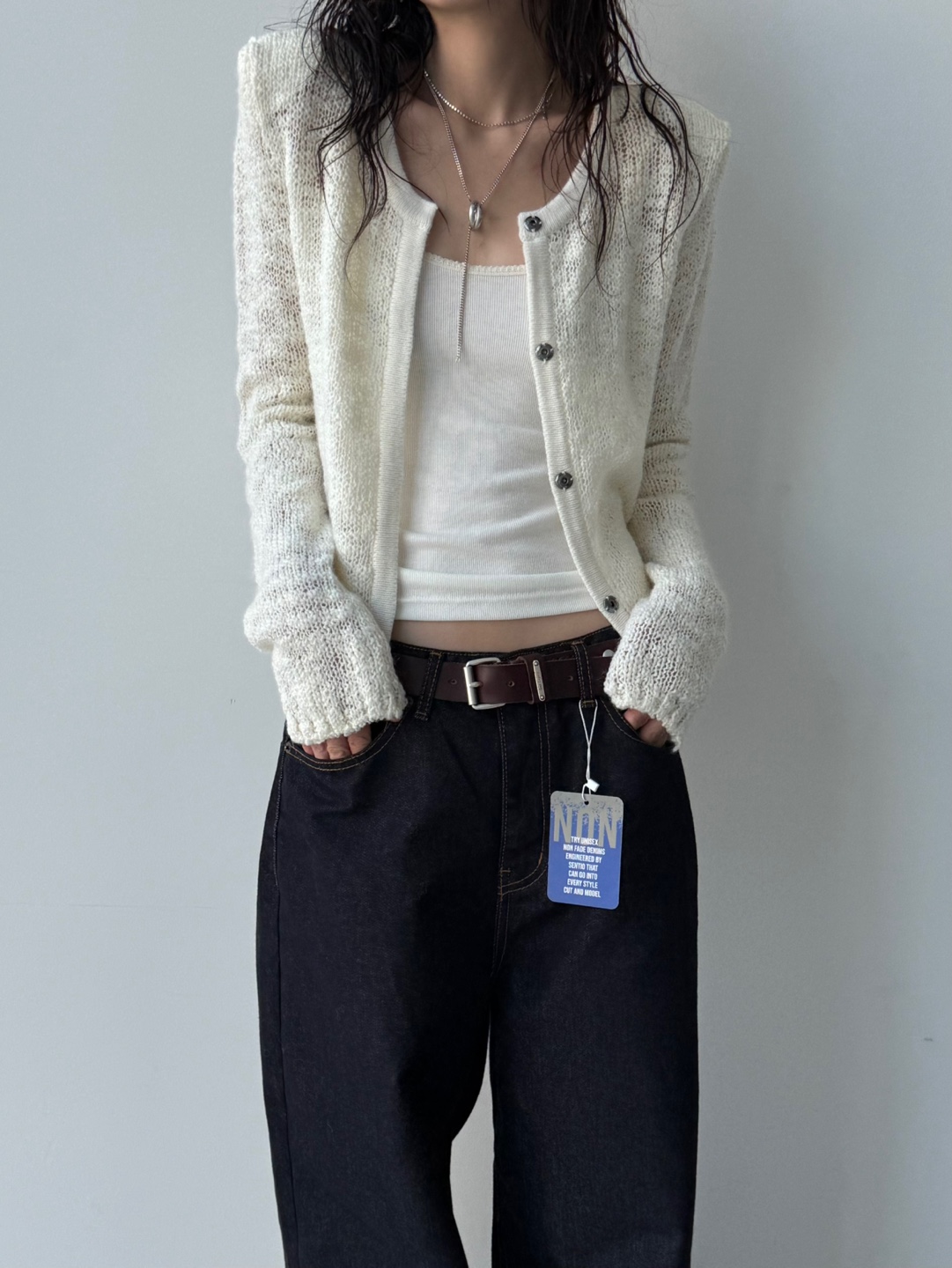 韩国东大门正品女装时尚镂空开衫针织衫082711（NO退NO换）