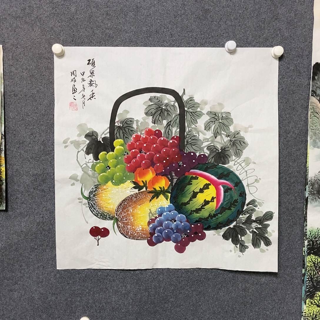 国画四尺斗方一副