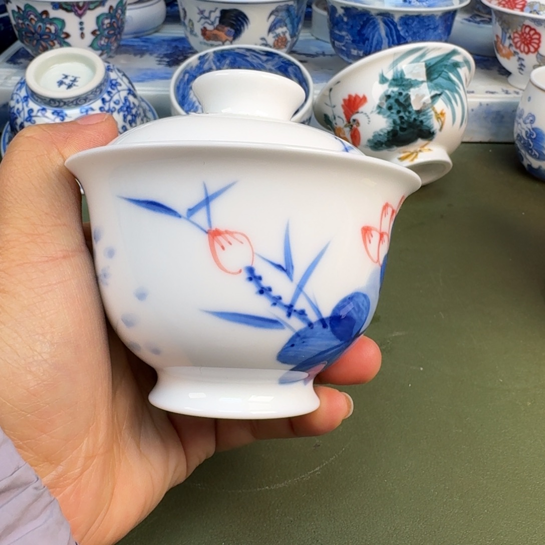 瓷景德镇纯手绘茶具圆圆269