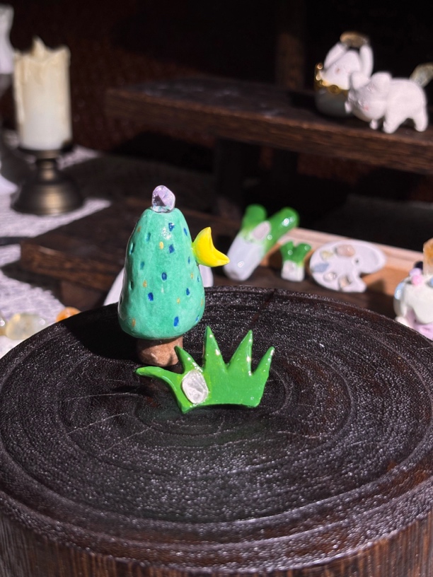 水晶小摆件，小树小草