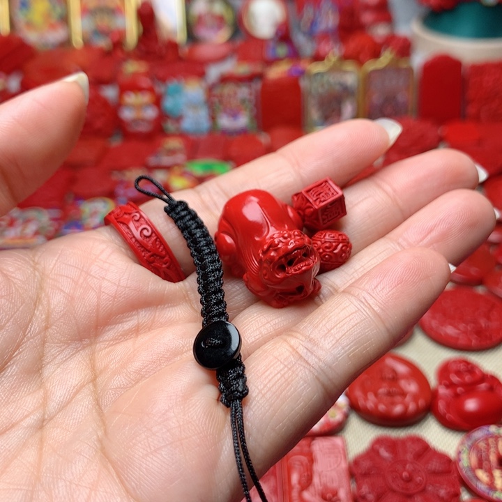 天然辰砂工艺品朱砂钥匙扣