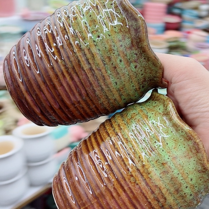 多肉绿植陶瓷花盆9.9包邮，有孔