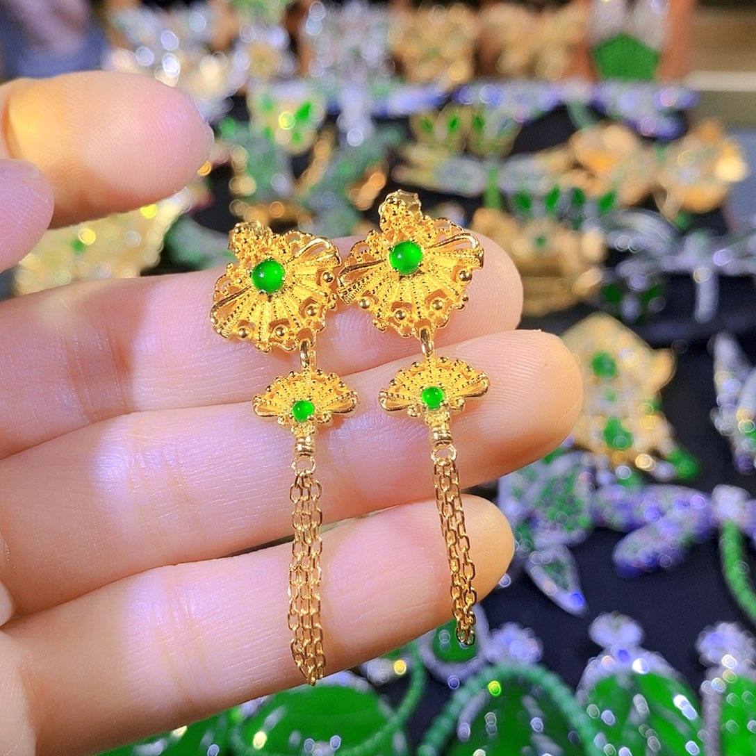 吊坠(不含链)银S925镶嵌翡翠