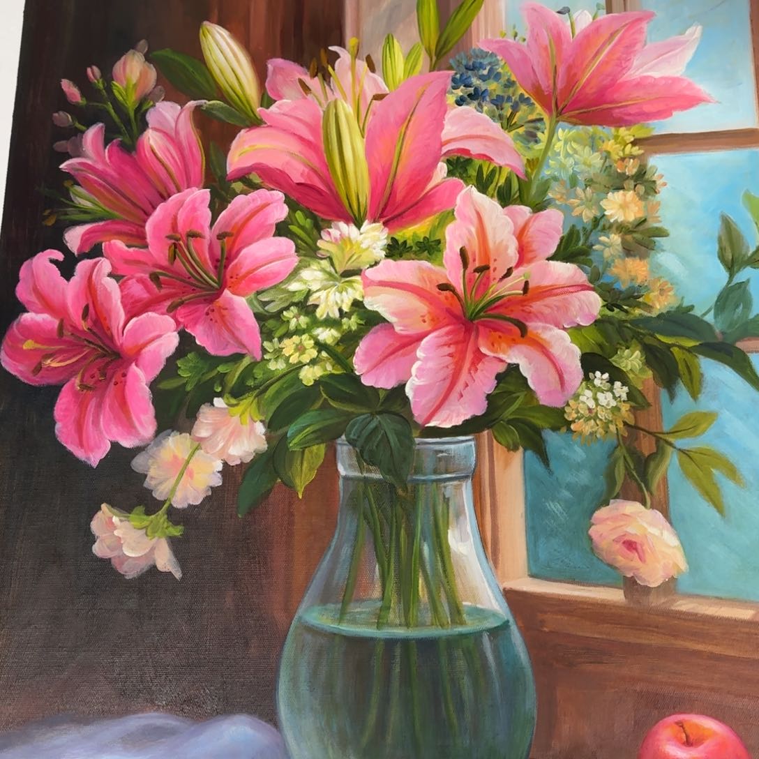 油画凯丽健健康康快快乐乐