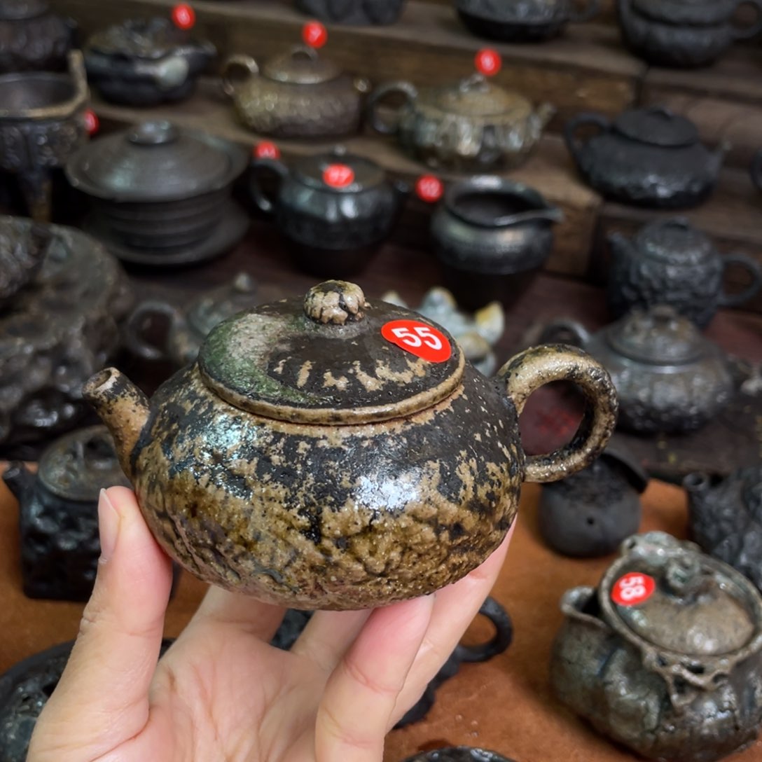 壶重落灰金属彩老味壶