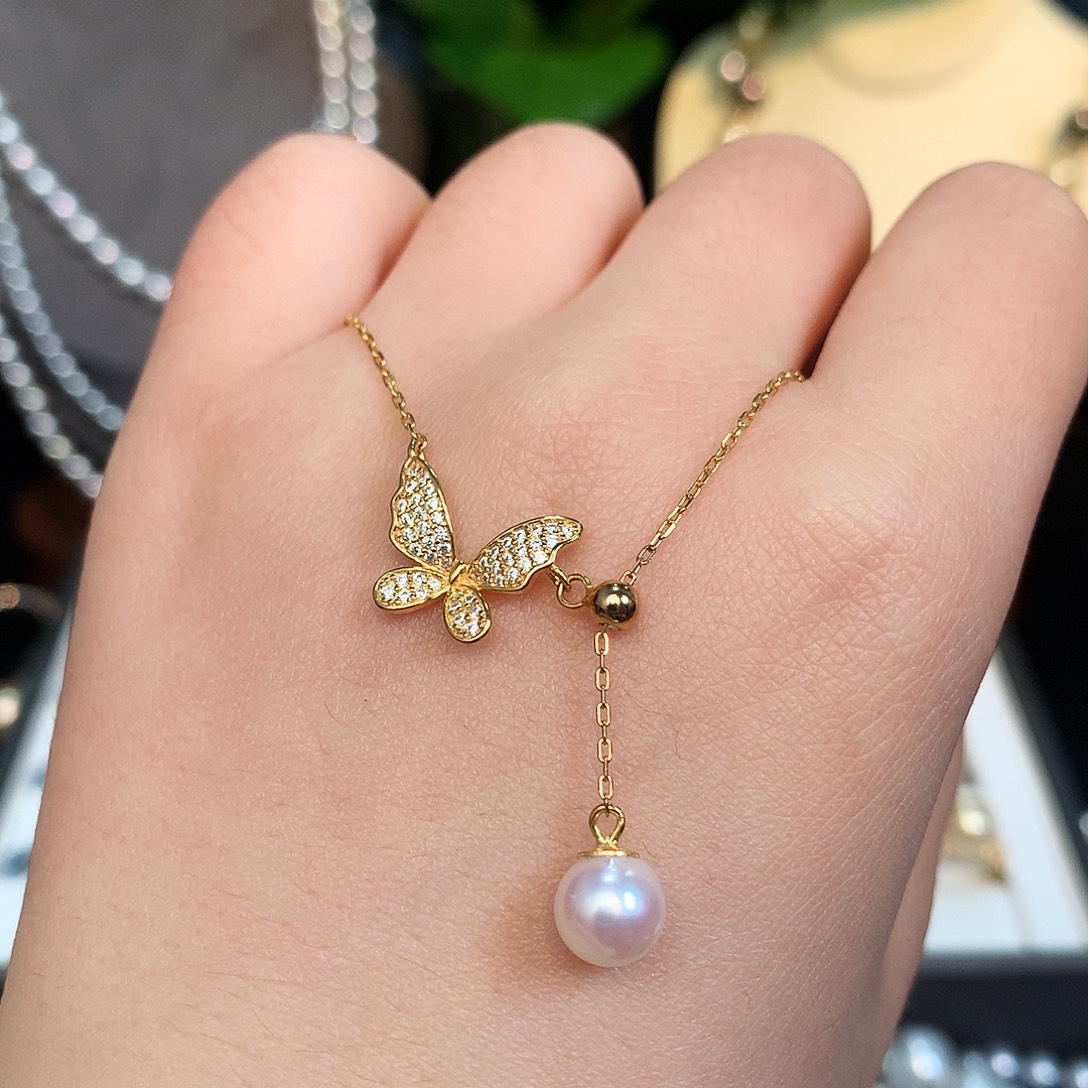 项链海水珍珠银S925镶嵌