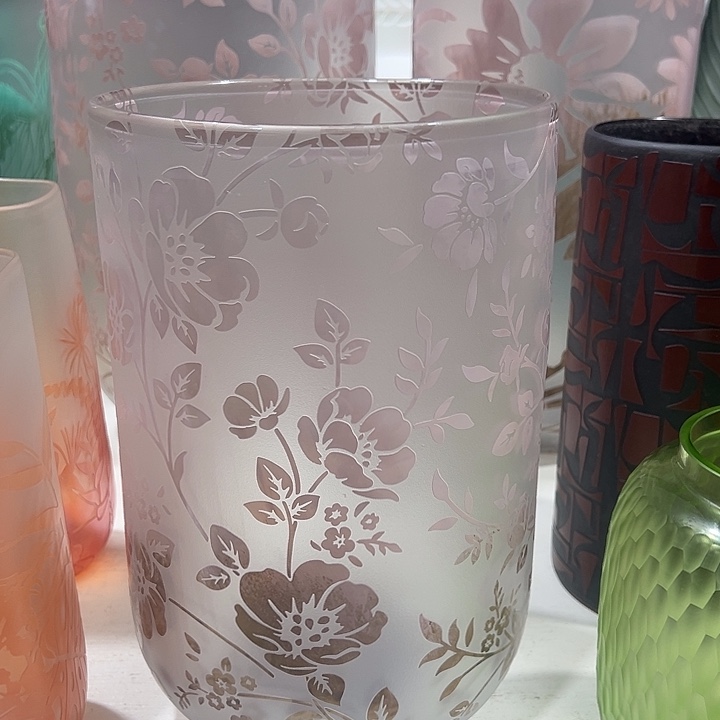 宝***儿琉璃手工艺品粉色砂雕花瓶花器高30口18
