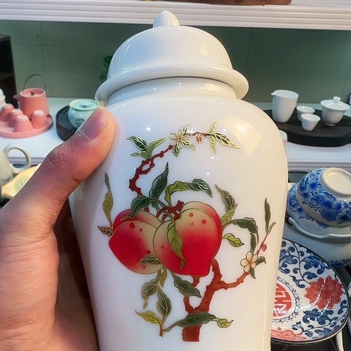 青花瓷器陶瓷茶叶罐 茶具旅行套装