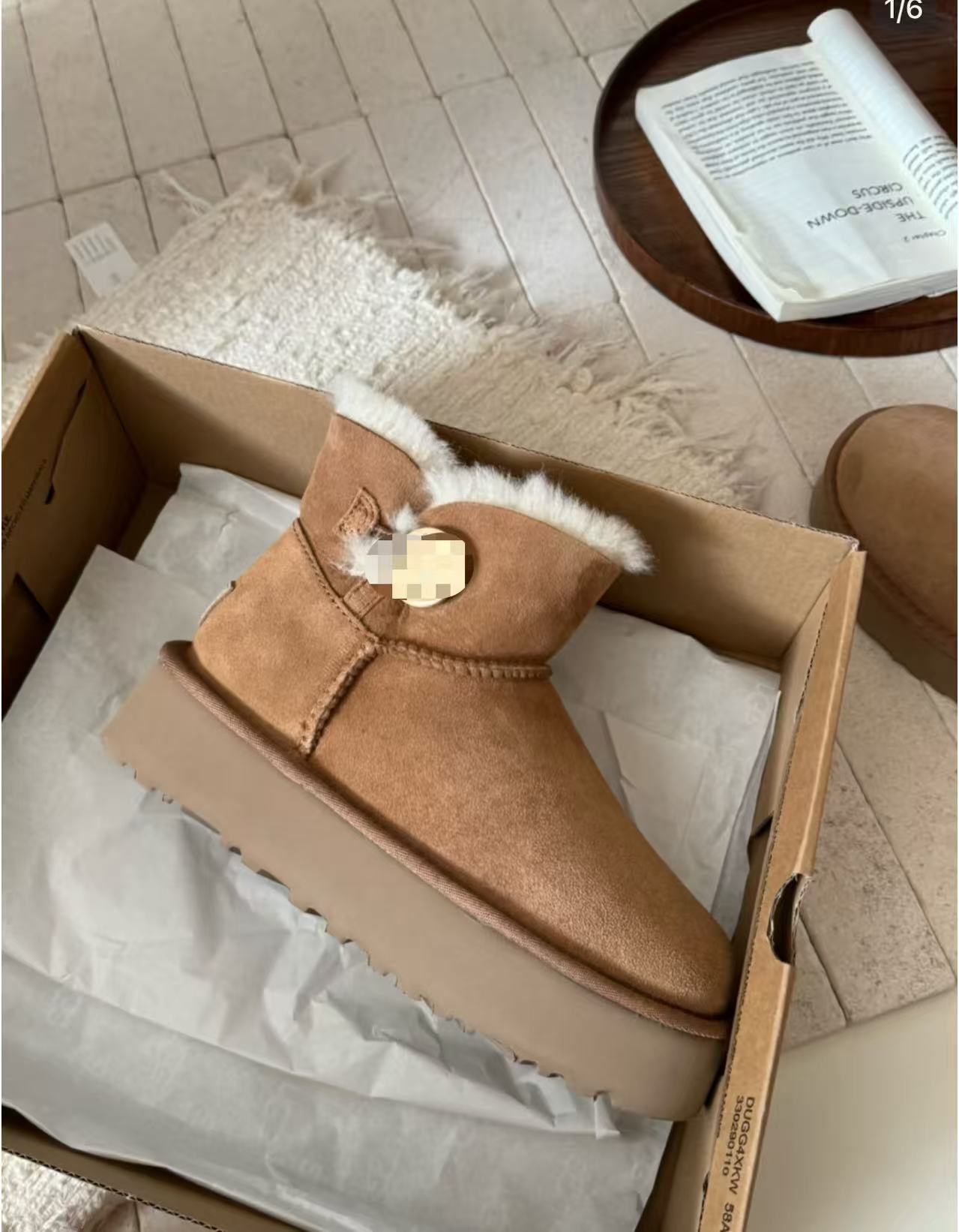 桑坡村源头工厂重磅原单厚底3352羊皮毛一体雪地靴  1