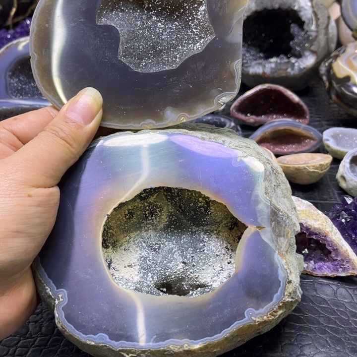 珠宝半成品水晶未镶嵌聚宝盆