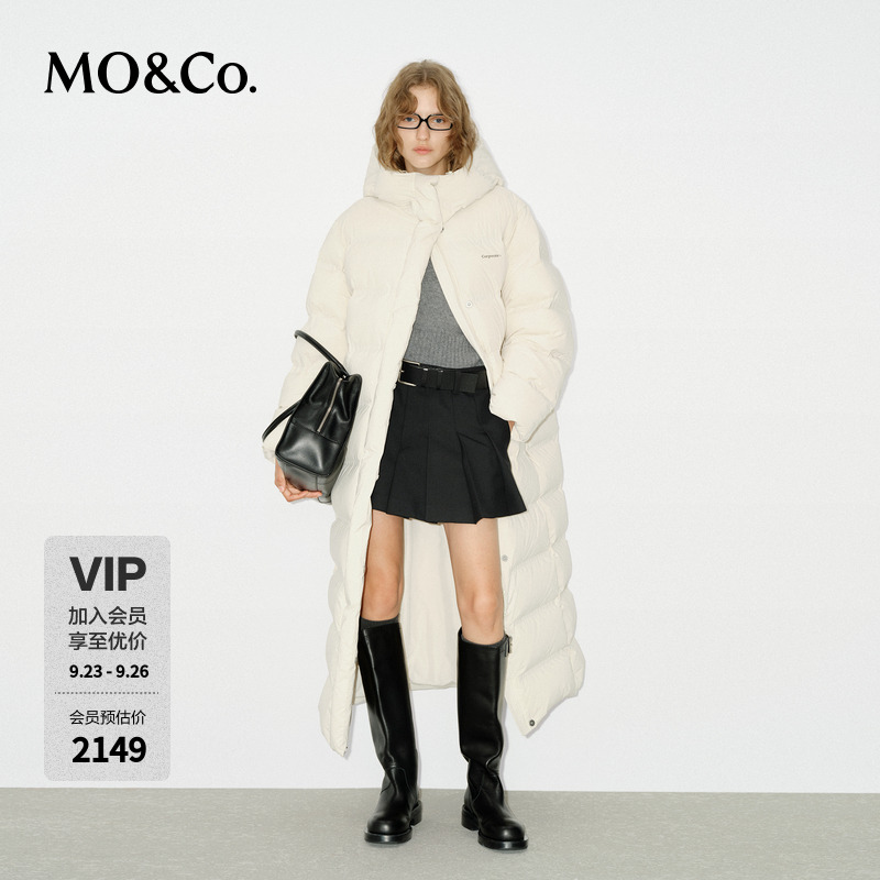 【C+系列】MOCO羽绒服冬90鸭绒连帽长款宽松MBD4EIN009