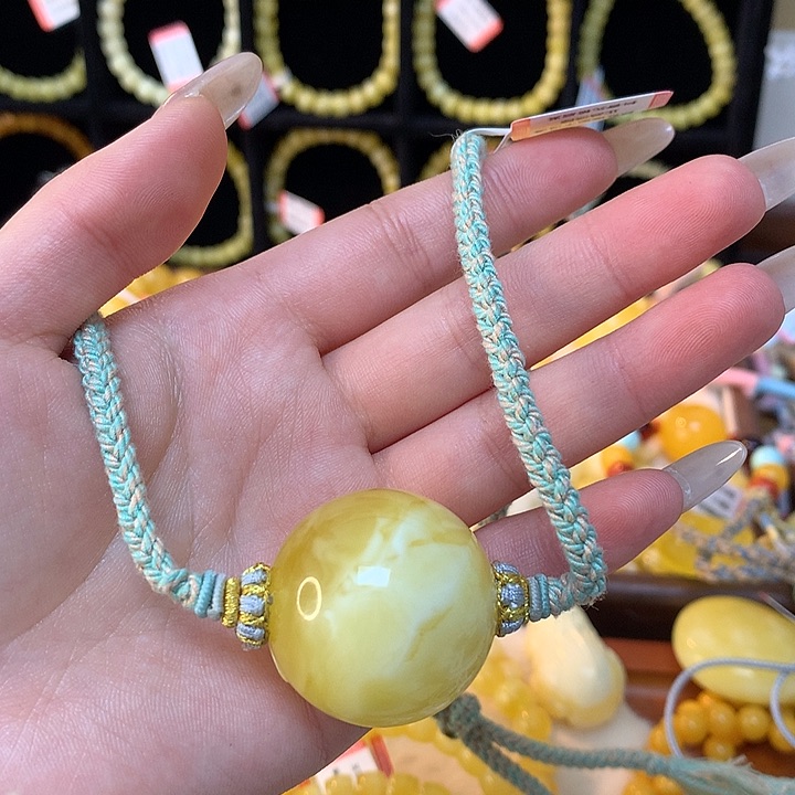 琥珀手链未镶嵌蜜蜡吊坠项链