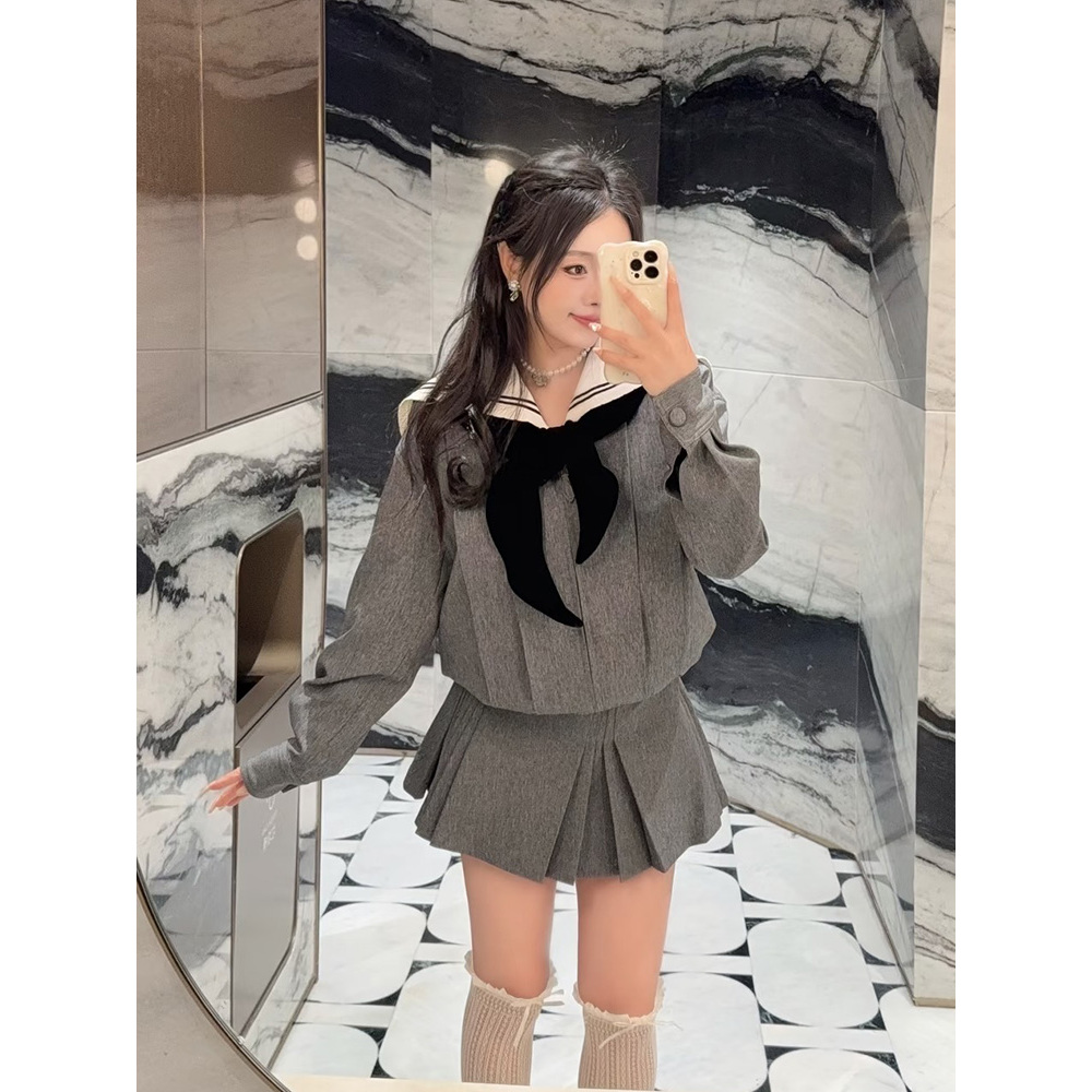 【DÉ MYSTÈRE】拉家2026早春新款海军风时尚拼色夹克外套GFC250190