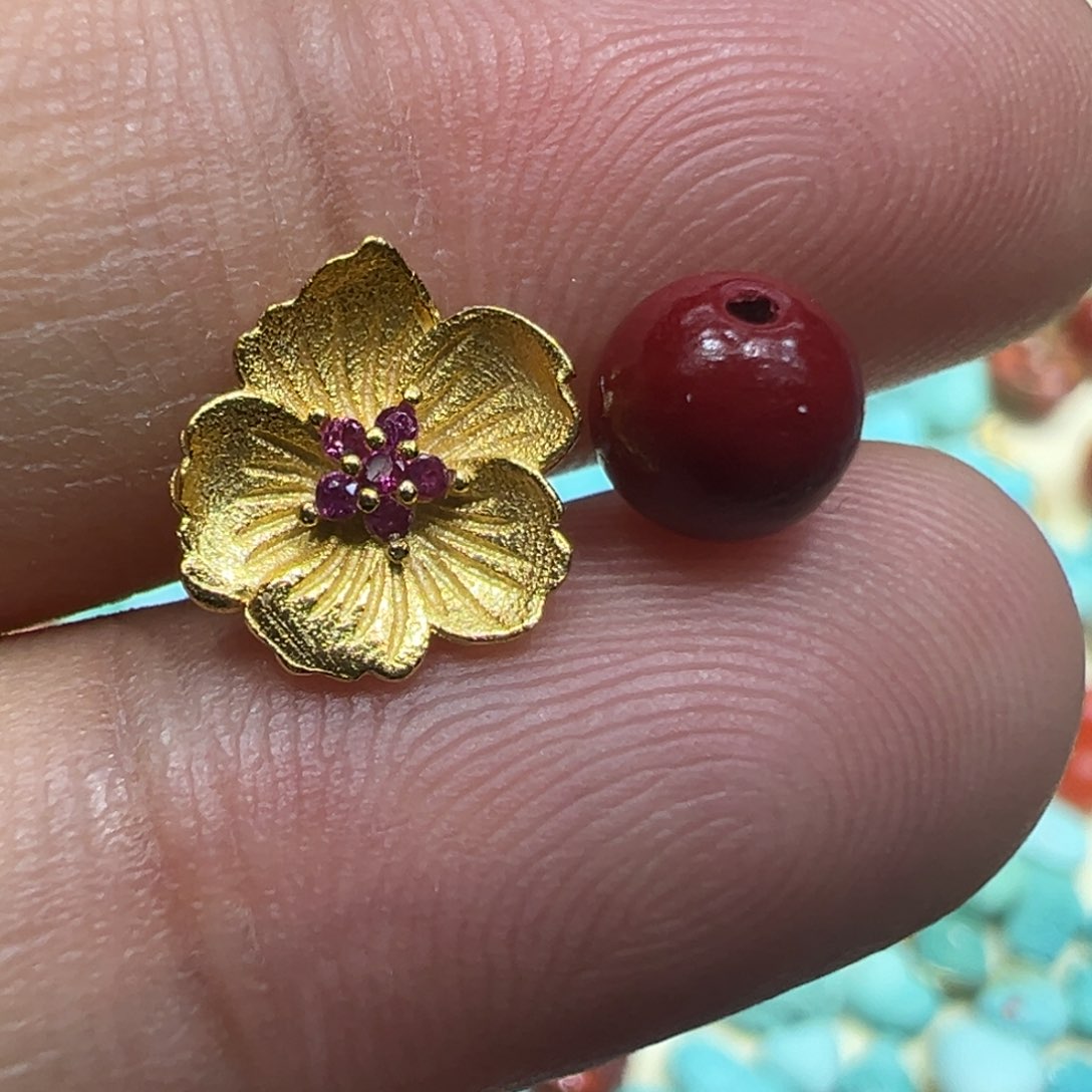 南红玛瑙银S925镀金镶嵌颈饰卡子