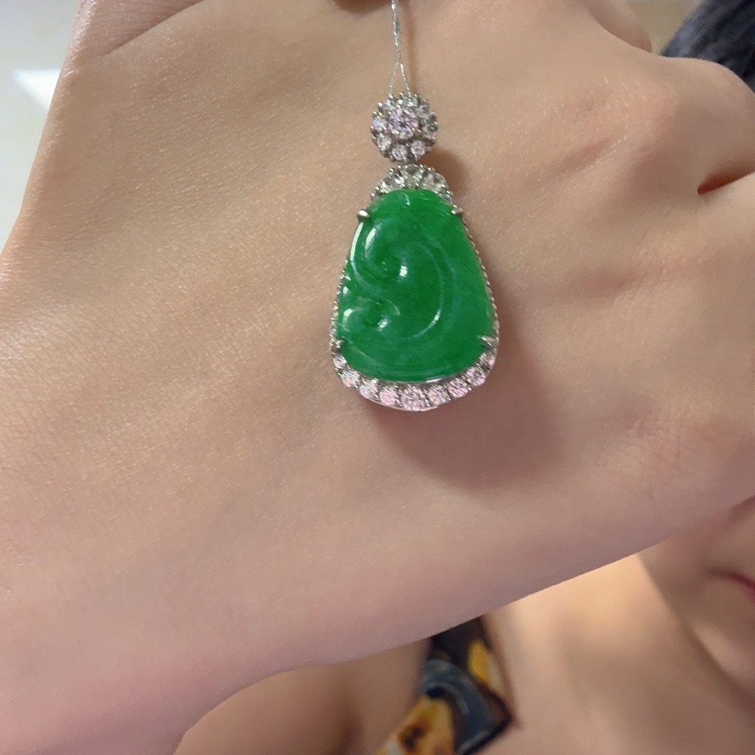 翡翠银S925镶嵌吊坠(不含链)吊坠