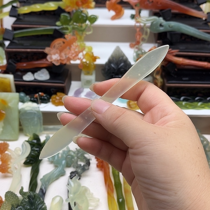 未镶嵌蛇纹石玉岫玉发簪