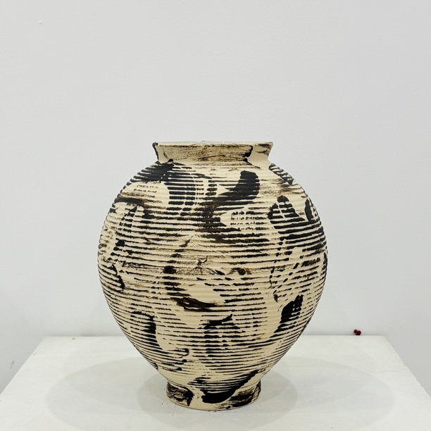 中古姹寂风手工陶瓷水培花瓶摆件