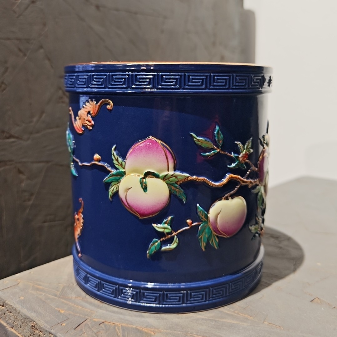  【HPY】高温陶瓷，茶道寿桃笔筒瓷流水12