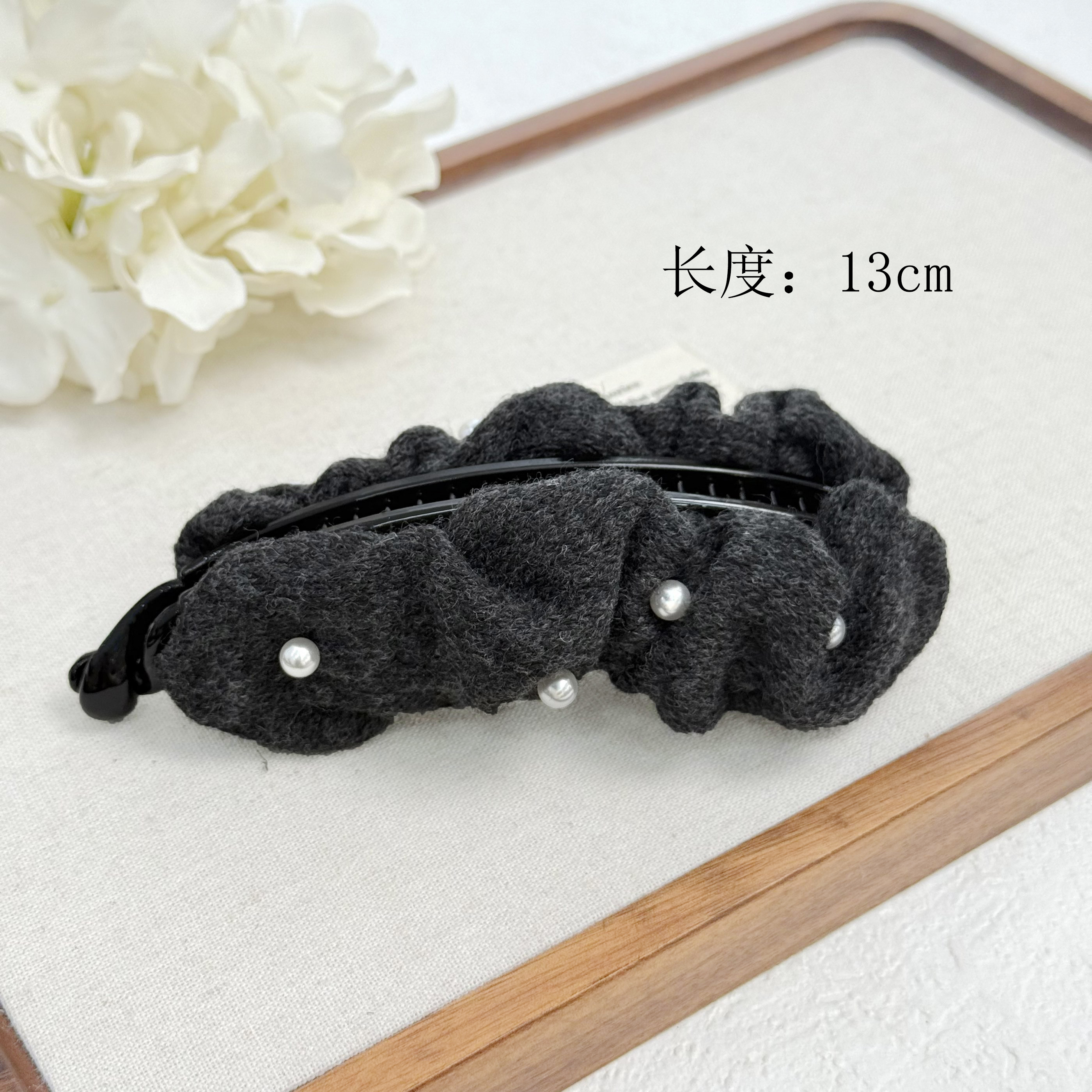 BAOSHATI/宝莎缇F-235韩版秋冬珍珠百搭简约香蕉夹