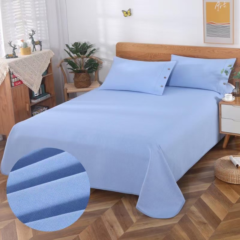 纯色纯棉6股合股凉席宝宝套学生毯床盖精梳棉