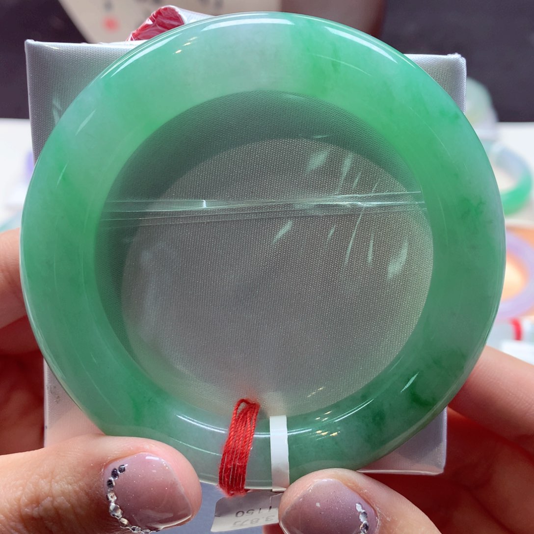 翡翠手镯未镶嵌42圆条77