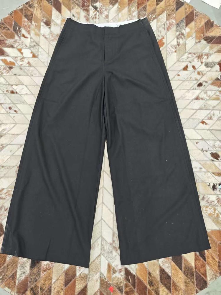 30740-修容小黑裤毛边长裤直筒裤阔腿裤显瘦宽松休闲裤夏季西裤