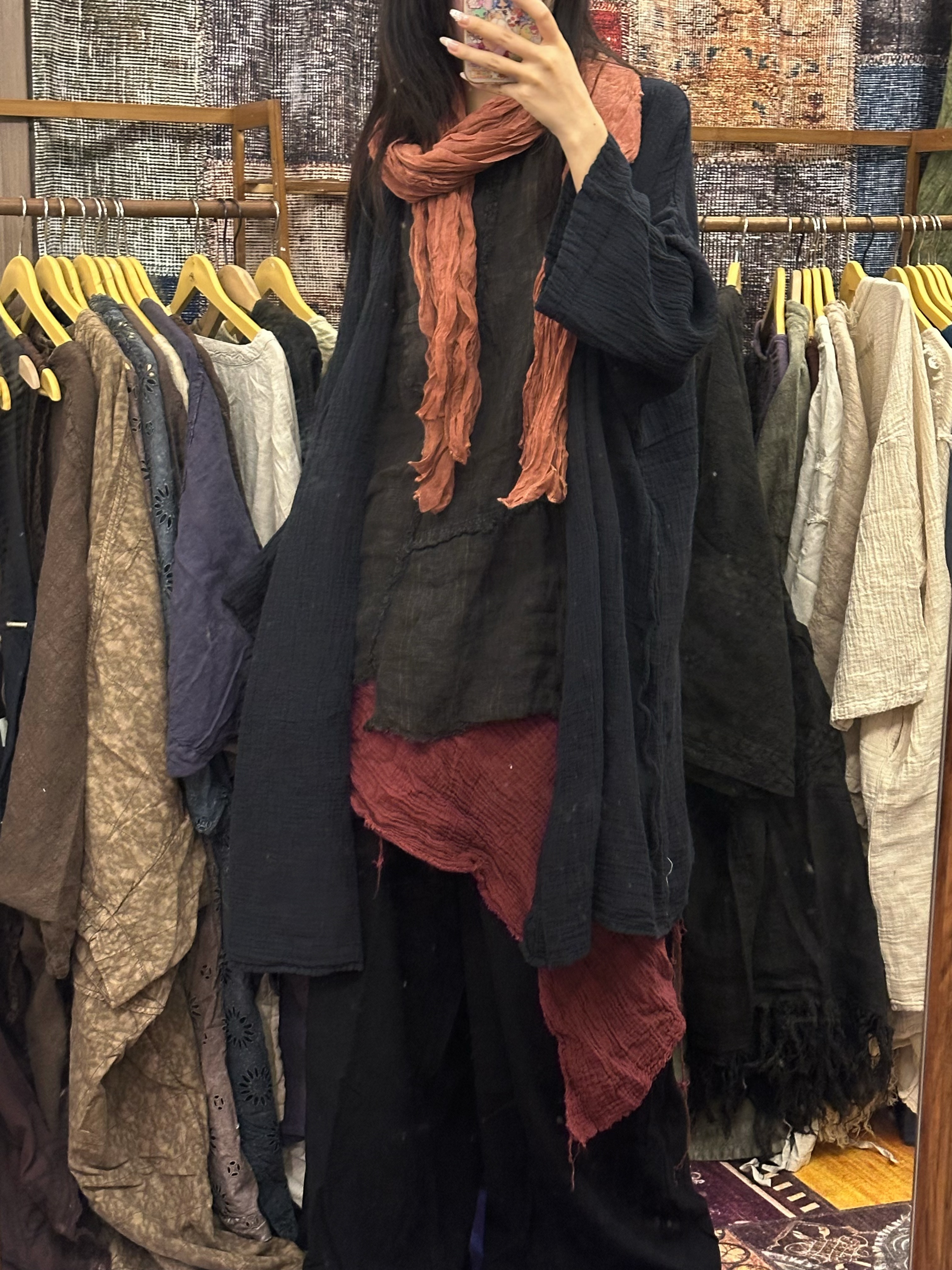 【69￥—179￥】胡野的房间嬉皮士手工刺绣连衣裙薄款春夏复古宽松款