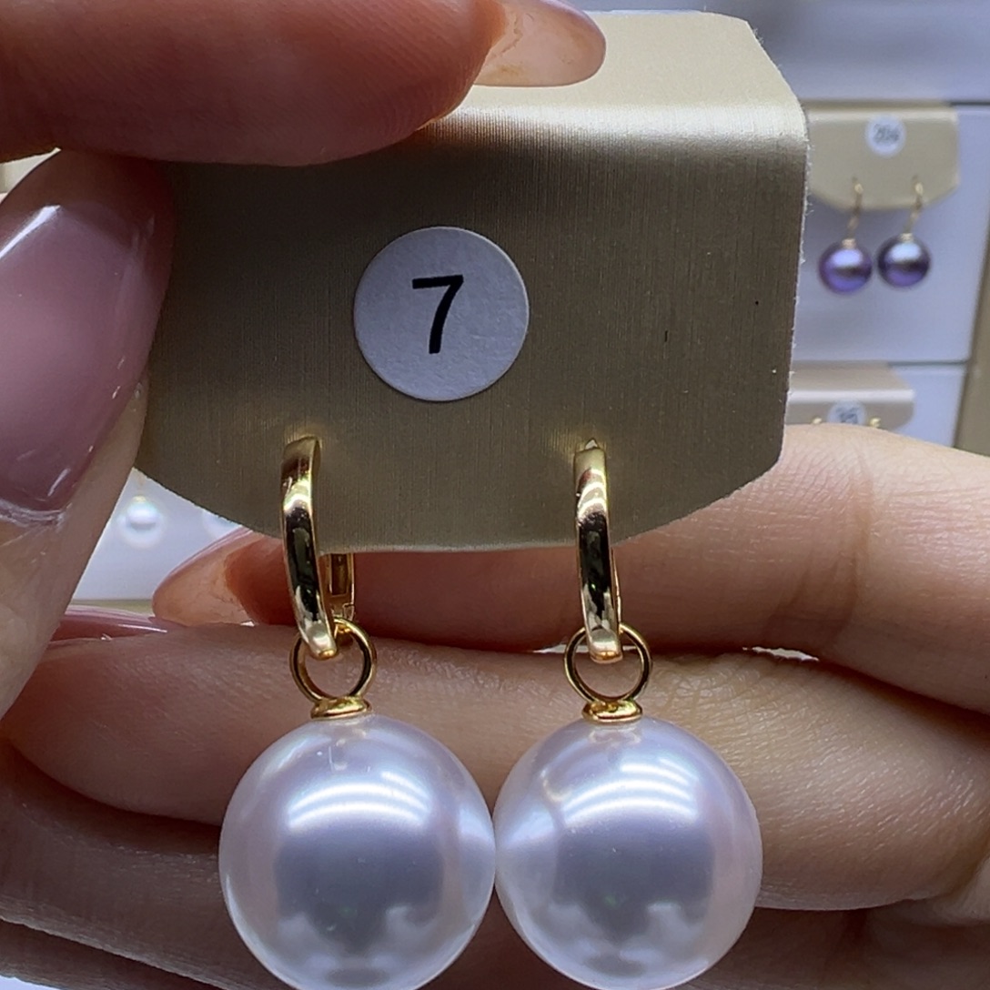 银S925镶嵌耳饰淡水珍珠