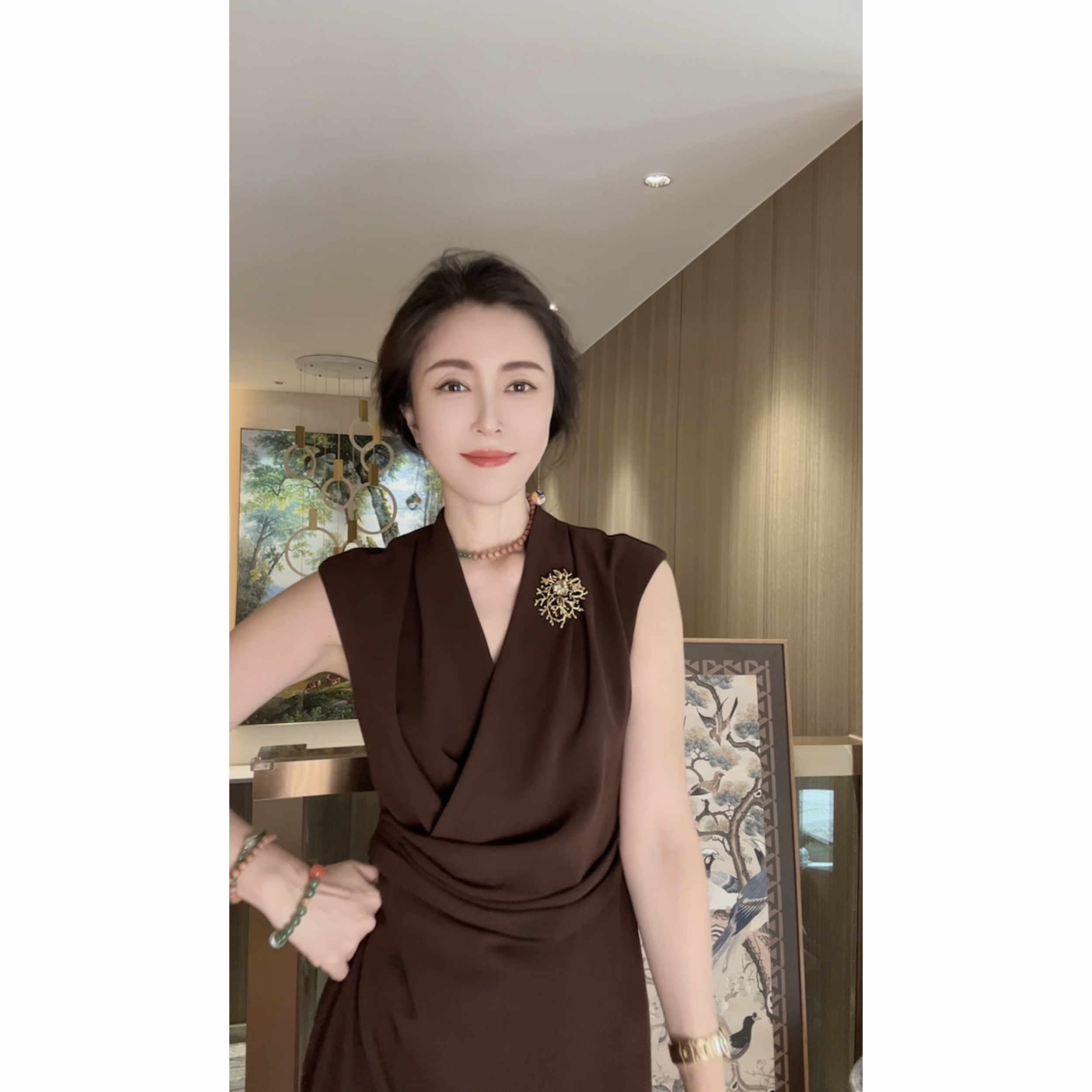 VV&AA 【暮色撩人】夏季显瘦气质时尚收腰V领连衣裙 R434