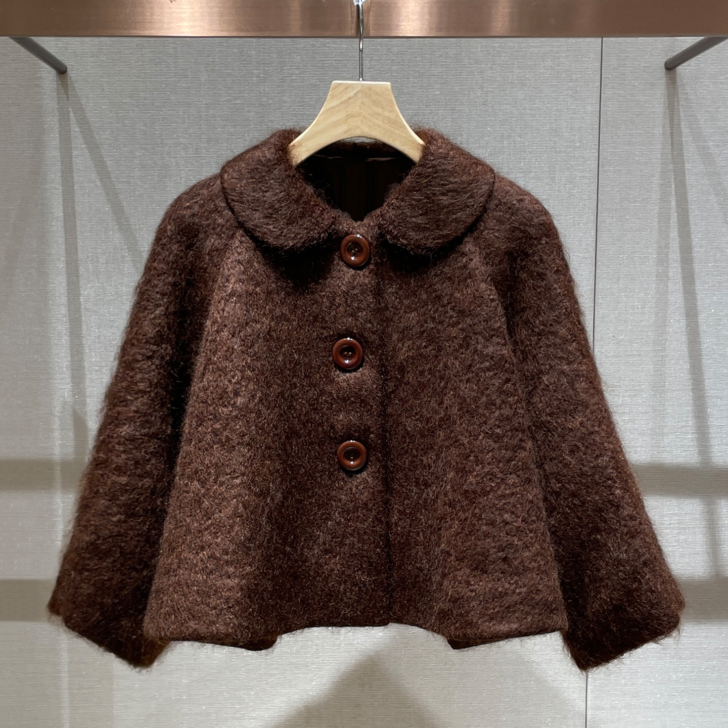 适合小个子短款外套2025冬季新款美拉德风复古减龄娃娃领毛呢上衣