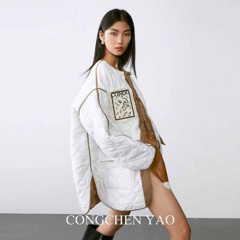 {品牌特卖福利} 小众设计感中长款棉服女薄款外套