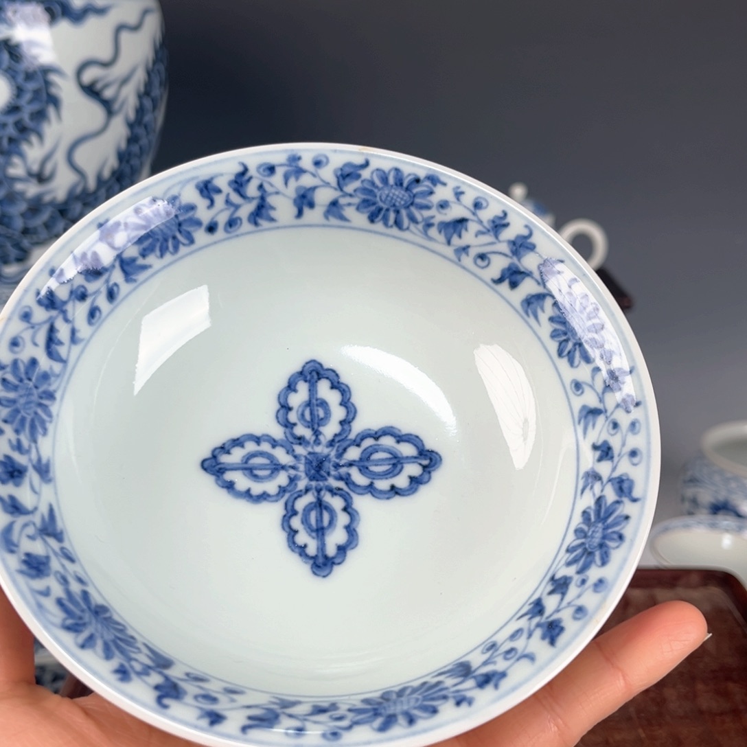 青花宝杵小盘子盘子