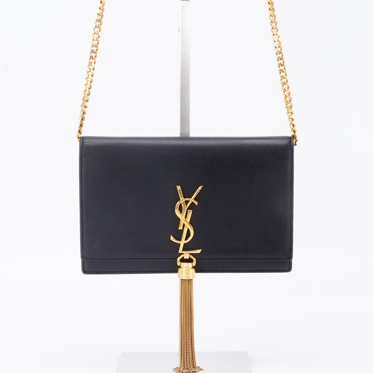 99新 YSL/圣罗兰 【诗诗】流苏包小号光面黑金/BG22007537/98新
