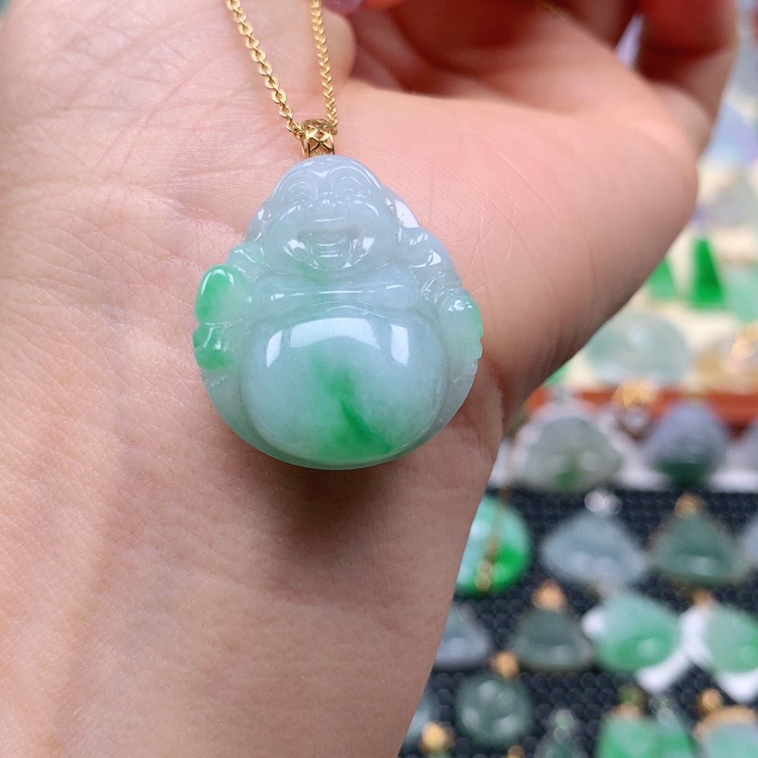 【闪购商品】翡翠吊坠(不含链)18K金镶嵌