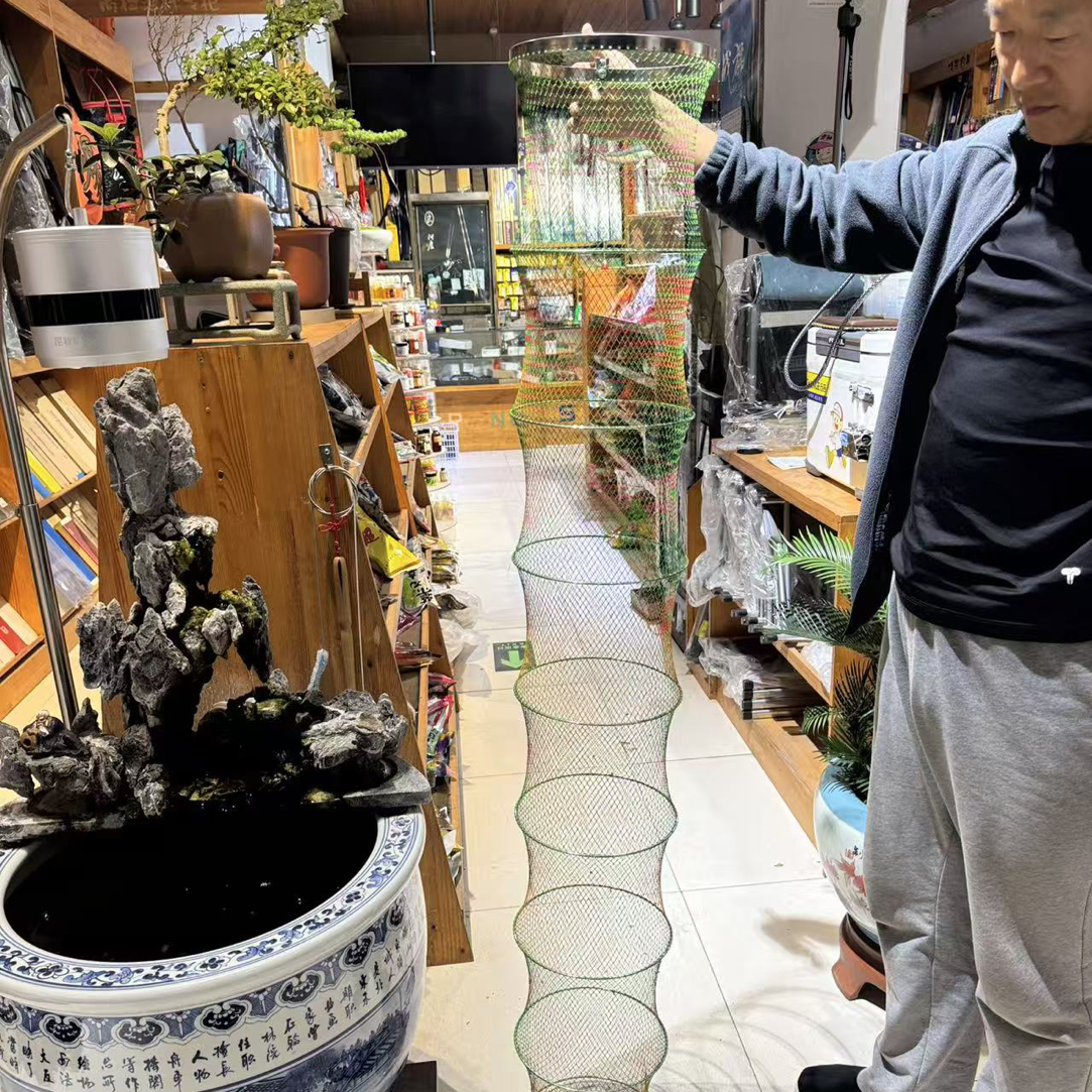 23直径1.53米高原色原丝线304不锈钢圈纯手工编织渔护有少许接头