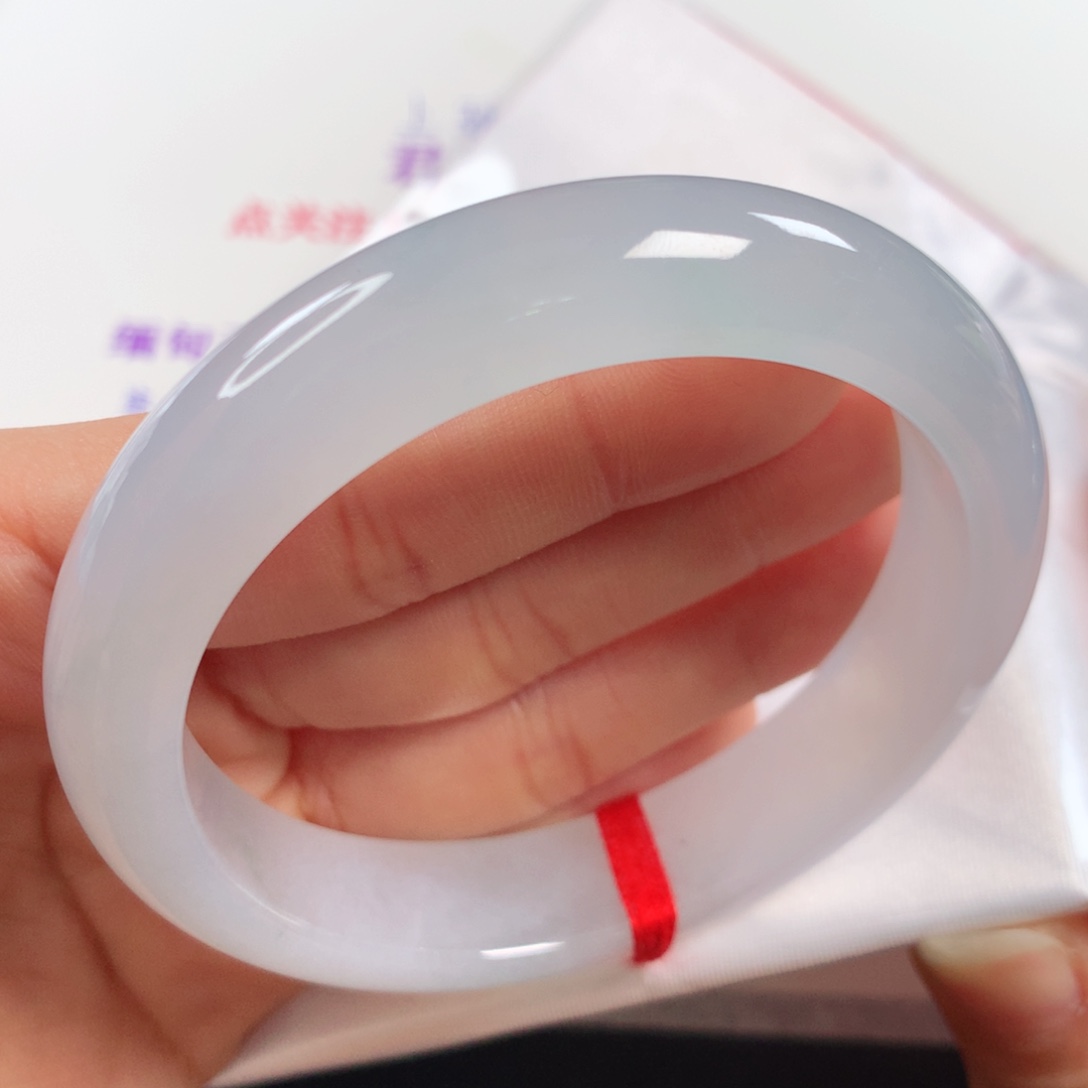 未镶嵌手镯翡翠宽胎白月光236