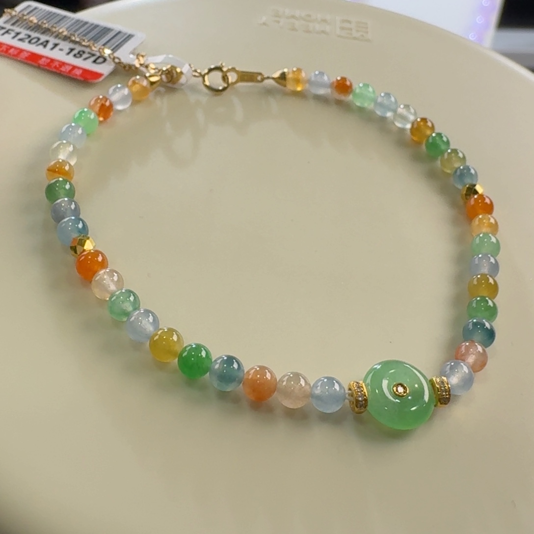 翡翠手链未镶嵌Z*e多宝小米单圈