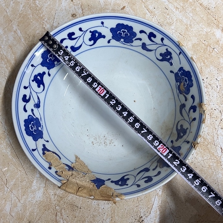 摆件陶23厘米芙蓉花碗