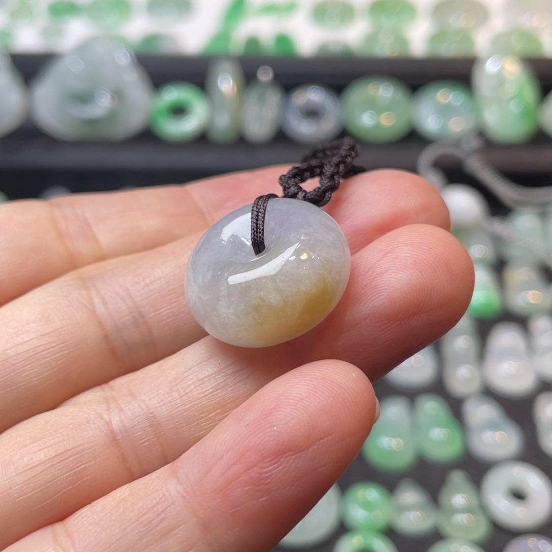 吊坠(不含链)未镶嵌翡翠面包扣平安扣
